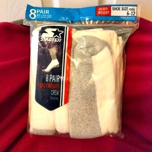 Starter Men's Heavyweight Crew Socks - White and Gray